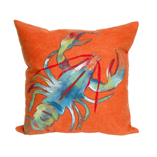 Visions II Orange Lobster Indoor/Outdoor Throw Pillows - 2 Sizes Avail 