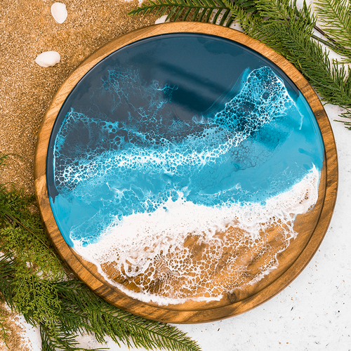  Acacia Lazy Susan - Ocean Vibes (ALS-16-OV)