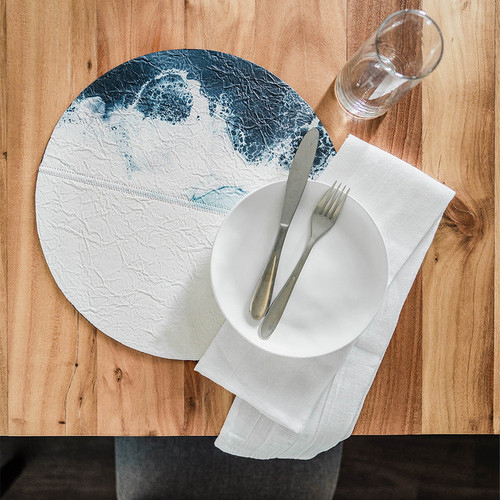 Vegan Leather Placemats - Set of 4 - Ocean Vibes