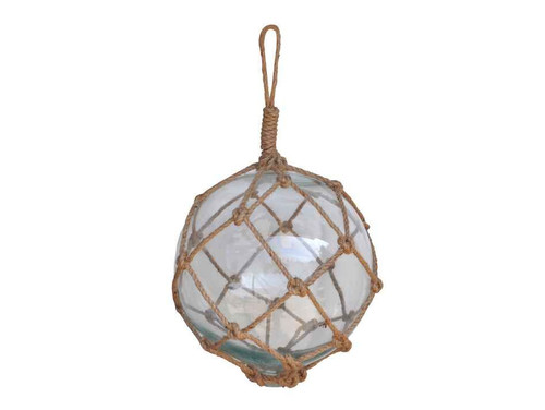 Authentic Japanese Glass Fishing Float Buoy for Nautical Decor - Light Blue