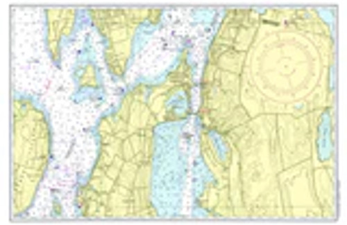 Tiverton, RI Nautical Chart Placemats - Set of 4