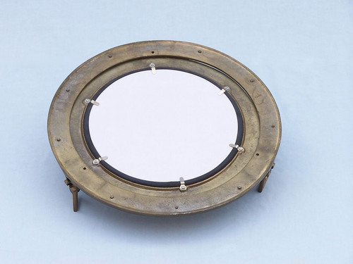 Deluxe Class Decorative Ship Porthole Mirror 17" - Antique Brass