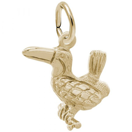 Toucan Gold Charm - Gold Plate, 10k Gold, 14k Gold