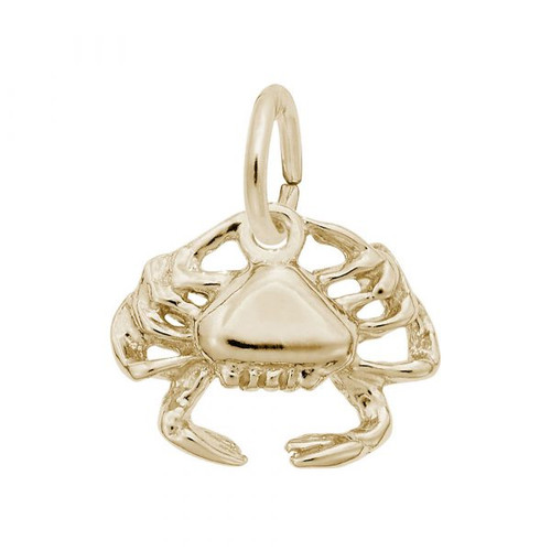 Crab Accent Gold Charm - Gold Plate, 10k Gold, 14k Gold