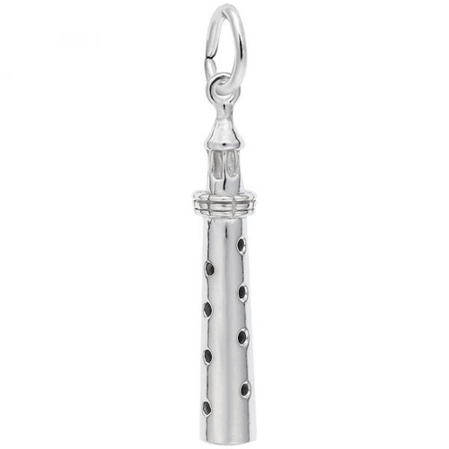 Gibbs Bermuda Lighthouse 3D Silver Charm - Sterling Silver and 14k White Gold