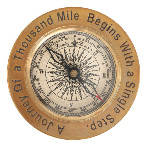 Compass w/ Inscribed Quote - Antiqued Brass