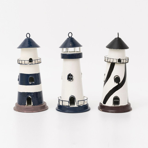 Metal Lighthouses - 5" - Set of 6