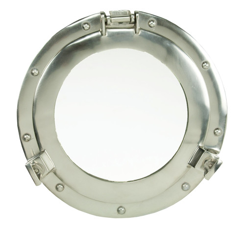 Porthole Mirror Aluminum - Nickel Finish  12"