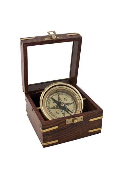 Solid Brass Lewis & Clark Pocket Compass 3