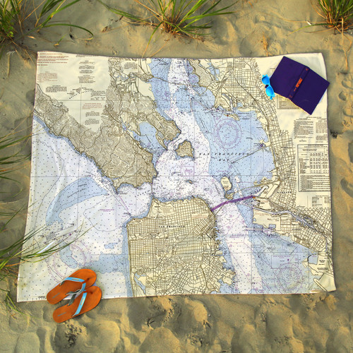 Nautical Chart Blanket – San Francisco Bay, CA