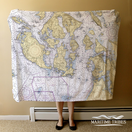 Nautical Chart Blanket – San Juan Islands, WA