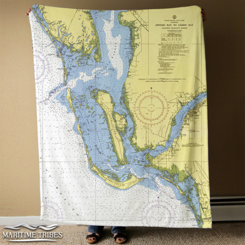 Nautical Chart Blanket – Sanibel Area, FL