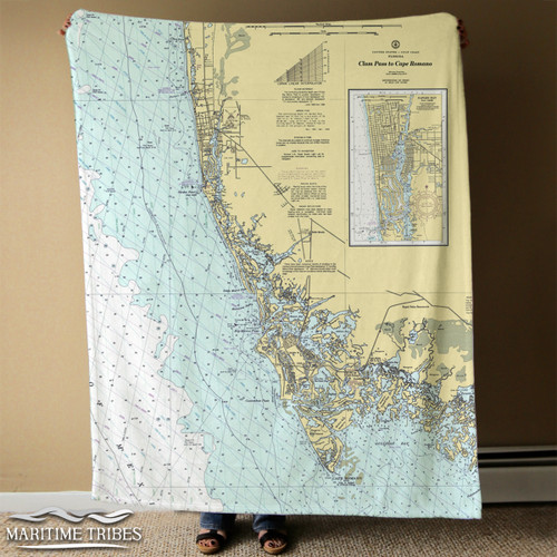 Nautical Chart Blanket – Estero Island to Cape Sable, FL