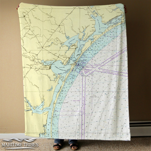 Nautical Chart Blanket – Rockport, TX
