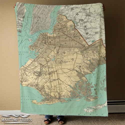 Nautical Chart Blanket – Brooklyn, NY