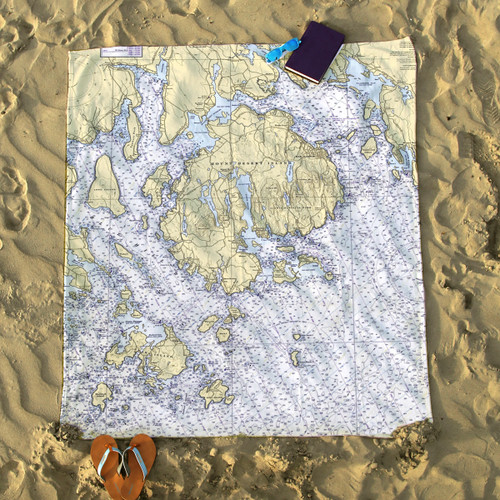 Nautical Chart Blanket – Mount Desert Island, ME