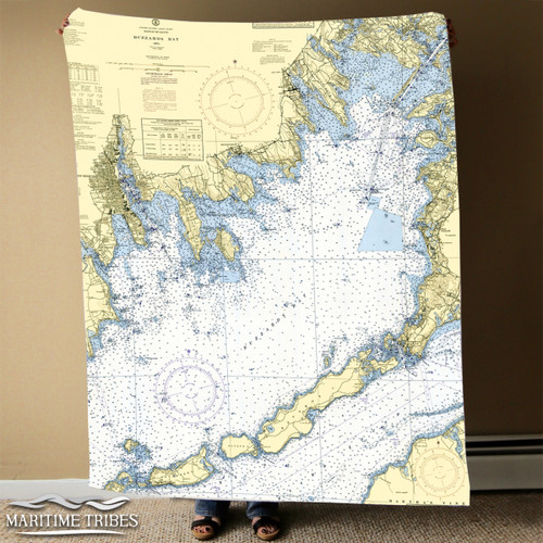 Nautical Chart Blanket – Buzzards Bay with Cuttyhunk, MA
