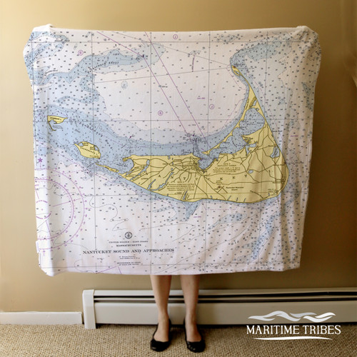 Nautical Chart Blanket – Nantucket, MA