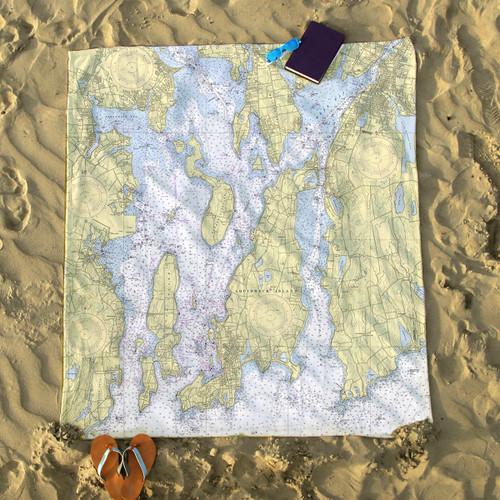 Nautical Chart Blanket –  Narragansett Bay, RI