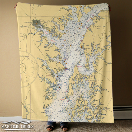 Nautical Chart Blanket – Baltimore, MD