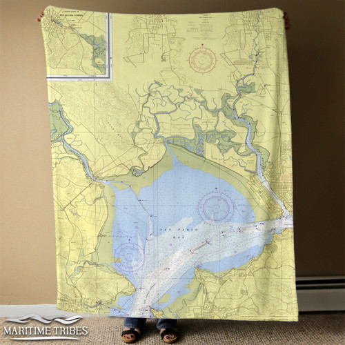 Nautical Chart Blanket – San Pablo Bay & Sonoma, CA
