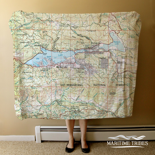  Nautical Chart Blanket – Big Bear Lake, CA 