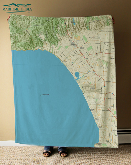 Nautical Chart Blanket – Santa Monica Bay, CA