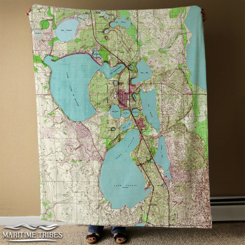 Nautical Chart Blanket –   Lake Placid, FL
