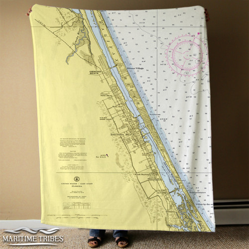 Nautical Chart Blanket –  Daytona Beach, FL
