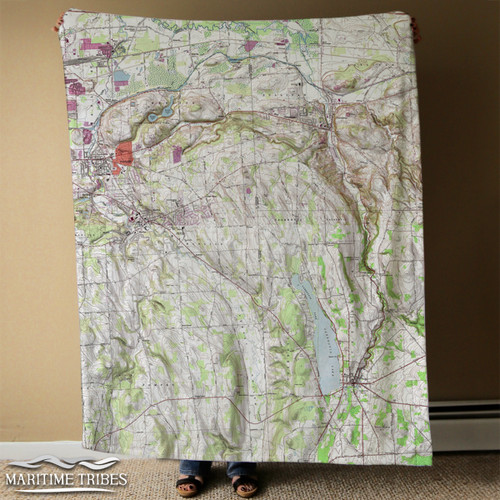 Nautical Chart Blanket – Cazenovia Lake, NY