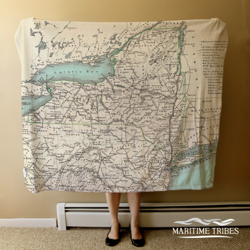 Nautical Chart Blanket – New York State