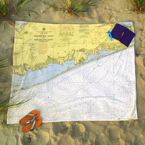 Nautical Chart Blanket – Fire Island, Long Island, NY