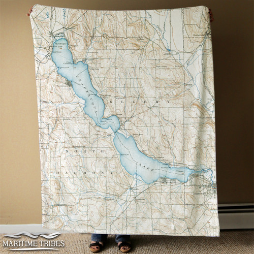 Nautical Chart Blanket – Chautauqua Lake, NY