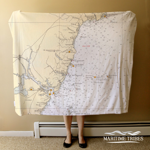 Nautical Chart Blanket – Ogunquit, ME