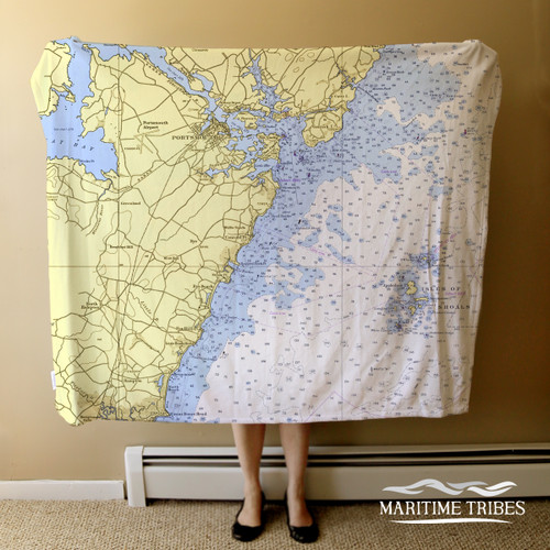 Nautical Chart Blanket – Portsmouth, NH 