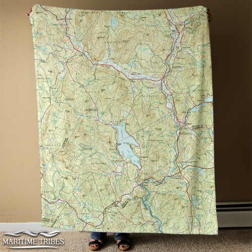 Nautical Chart Blanket – Newfound Lake, NH