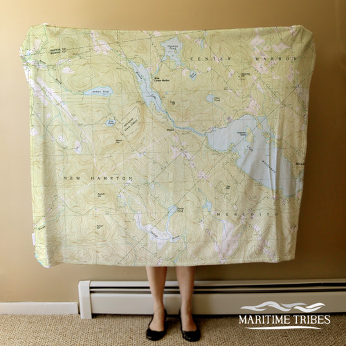 Nautical Chart Blanket – Lake Waukewan, NH