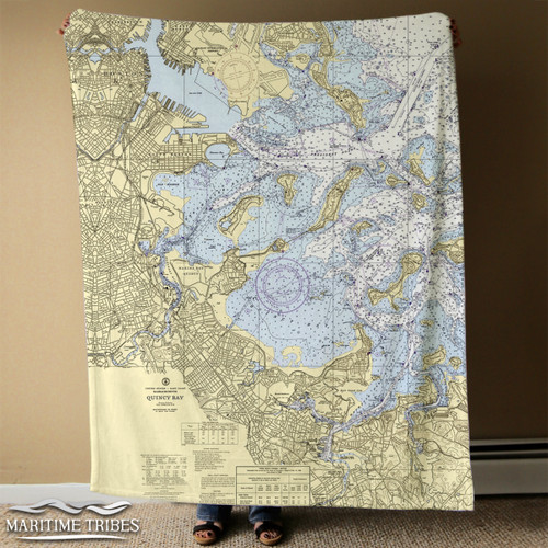 Nautical Chart Blanket - Marina Bay, Quincy, MA