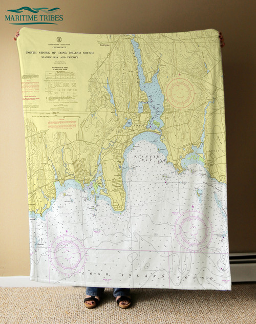 Nautical Chart Blanket - Niantic River, CT