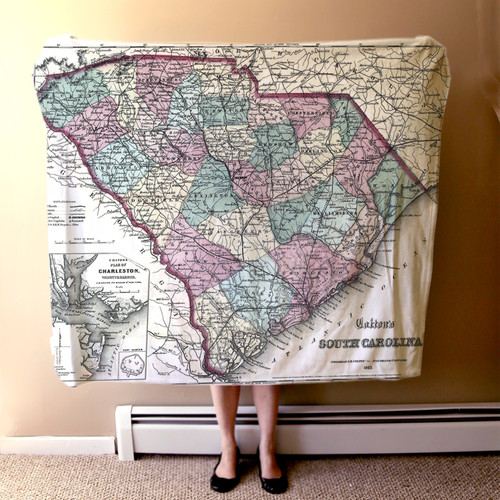 Nautical Chart Blanket - South Carolina State