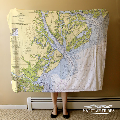 Nautical Chart Blanket - Beaufort, SC