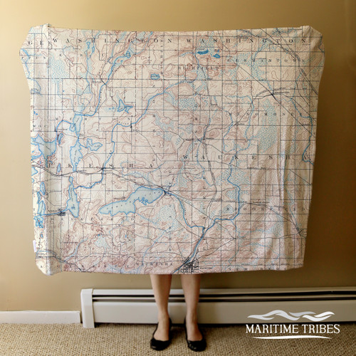 Nautical Chart Blanket - Pewaukee Lake, WI