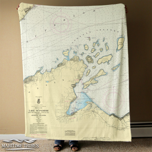 Nautical Chart Blanket - Apostle Islands, WI