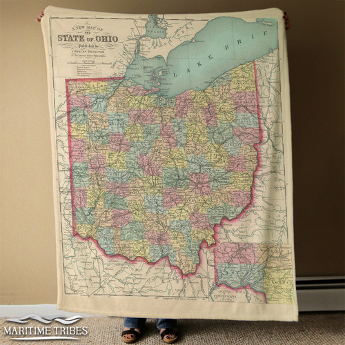 Nautical Chart Blanket - Ohio State