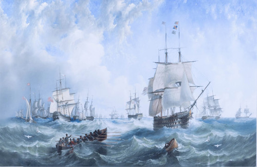 Nautical Canvas Print - The Channel Fleet in Heavy Weather