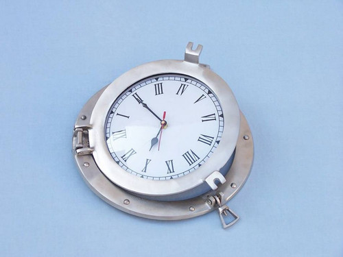 9 Inch Brass Marine Ship Porthole Clock Analog Clock Nautical Wall Clock  Best SK