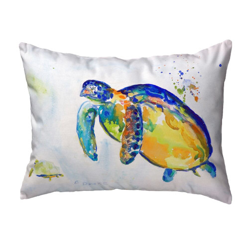  Blue Sea Turtle Pillow Left  - Large - 16" x 20" 
