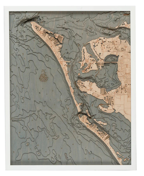 Anna Maria Island, FL - 3D Nautical Wood Chart