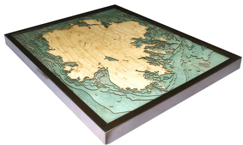 Antigua - 3D Nautical Wood Chart