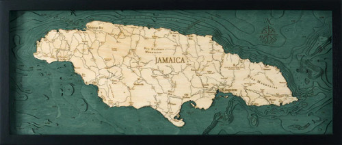Jamaica - 3D Nautical Wood Chart